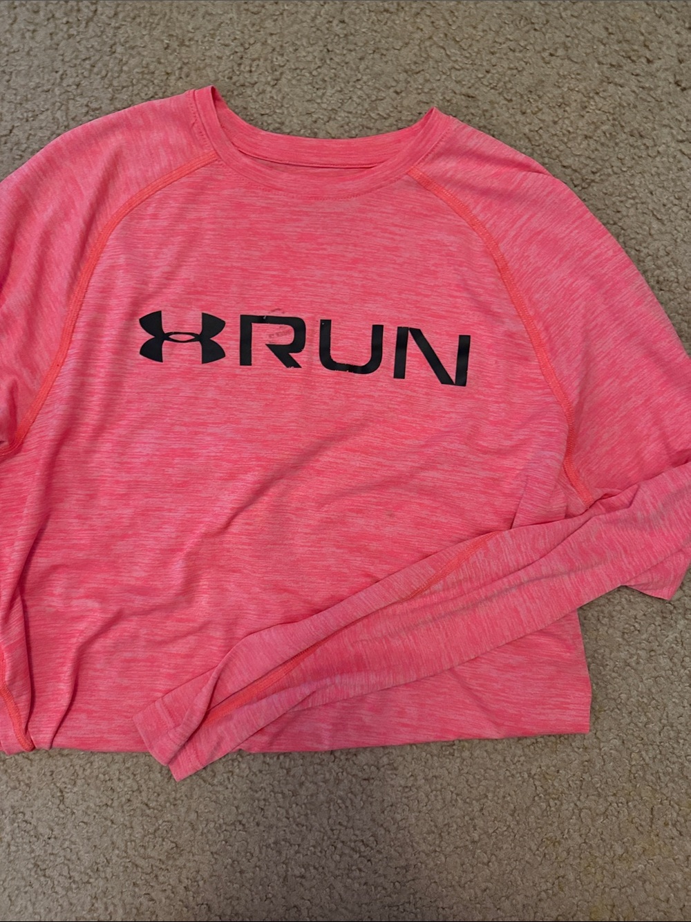 Under Armour coral Performance 'RUN' Long Sleeve Top
